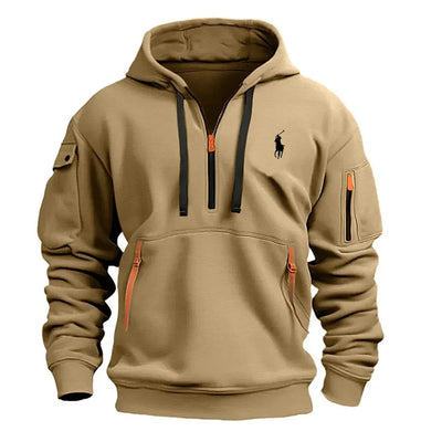 Men's Zipper And Multi Pocket Casual Sports Sweatshirt