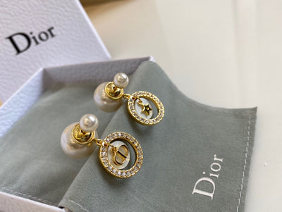 DRGold Letter Earrings