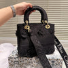 DR Embroidery wide shoulder strap toffee bag