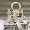 DR Embroidery wide shoulder strap toffee bag