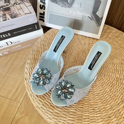 D   23 New Sunflower Lace Flip Flops