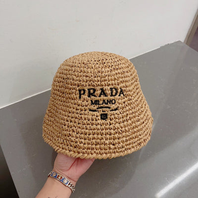 P  Straw Hat (Hand Knitted)