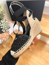 P    Straw High Heeled Fisherman's Shoes