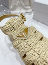 Raffia woven sandals (hand-woven) top quality VIP