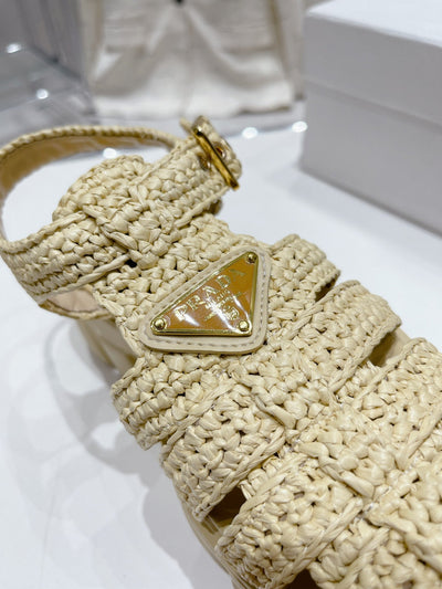 Raffia woven sandals (hand-woven) top quality VIP