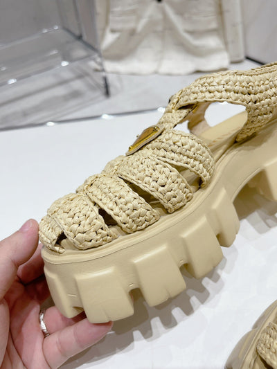 Raffia woven sandals (hand-woven) top quality VIP