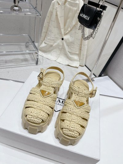 Raffia woven sandals (hand-woven) top quality VIP