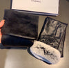 C   new wool + rabbit fur gloves.