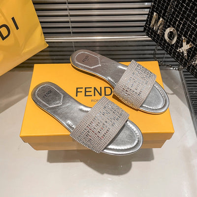 FEN*  flat full diamond slippers