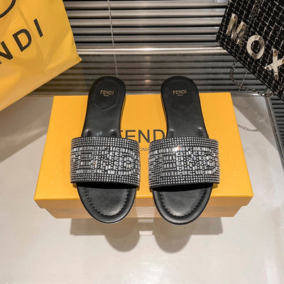 FEN*  flat full diamond slippers