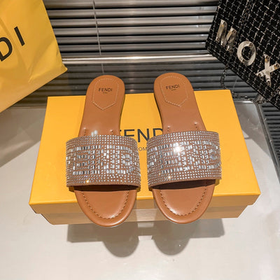 FEN*  flat full diamond slippers