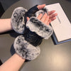 C  Rabbit Fur New Sheepskin Gloves