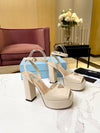 PR* 23 new metallic leather platform sandals