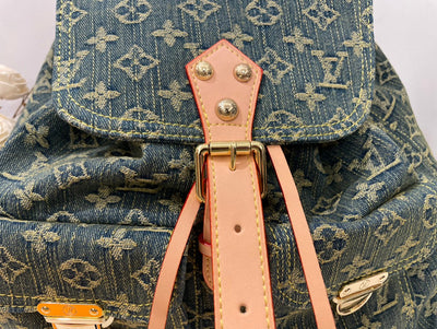 LV denim denim backpack