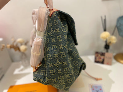 LV denim denim backpack