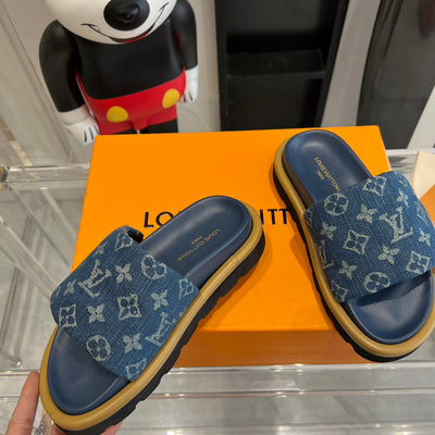 LOE* 24 Denim Velcro Sheepskin Slippers