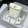 CHA* silver chain mobile phone bag