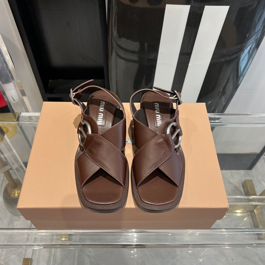 MIU* 24 new British motorcycle sandals 1:1 VIP