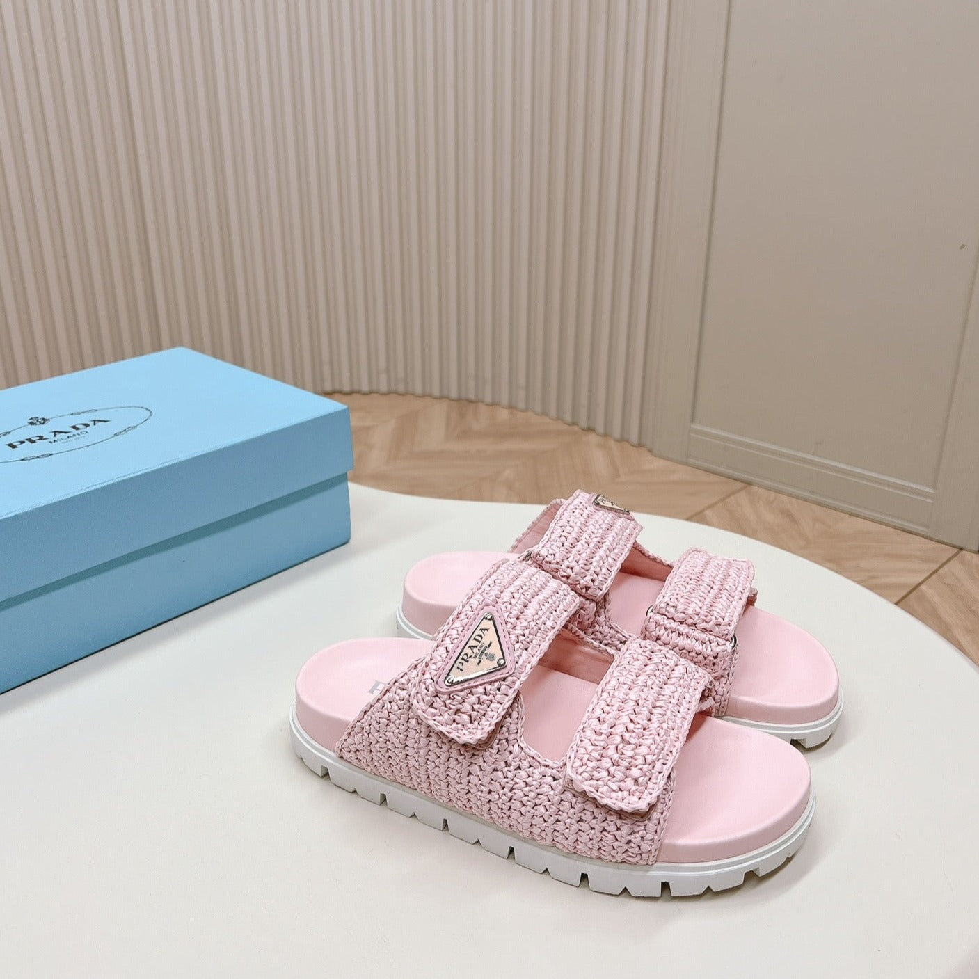 Prada 24 new woven slippers 1:1  VIP