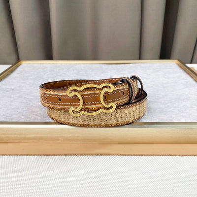 Celi* woven+cowhide belt