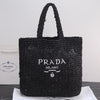 PR* large woven raffia tote bag