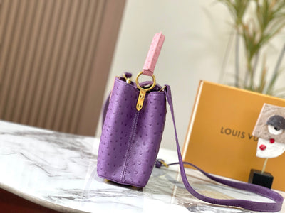 LOU* ostrich pattern handbag