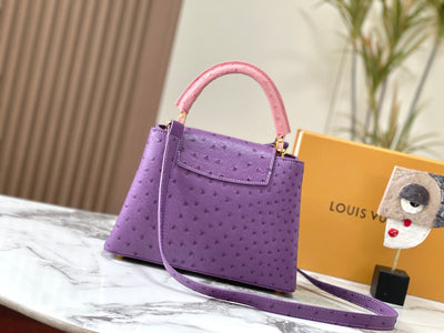 LOU* ostrich pattern handbag