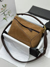 LOE* deerskin geometric bag