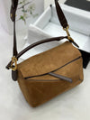 LOE* deerskin geometric bag