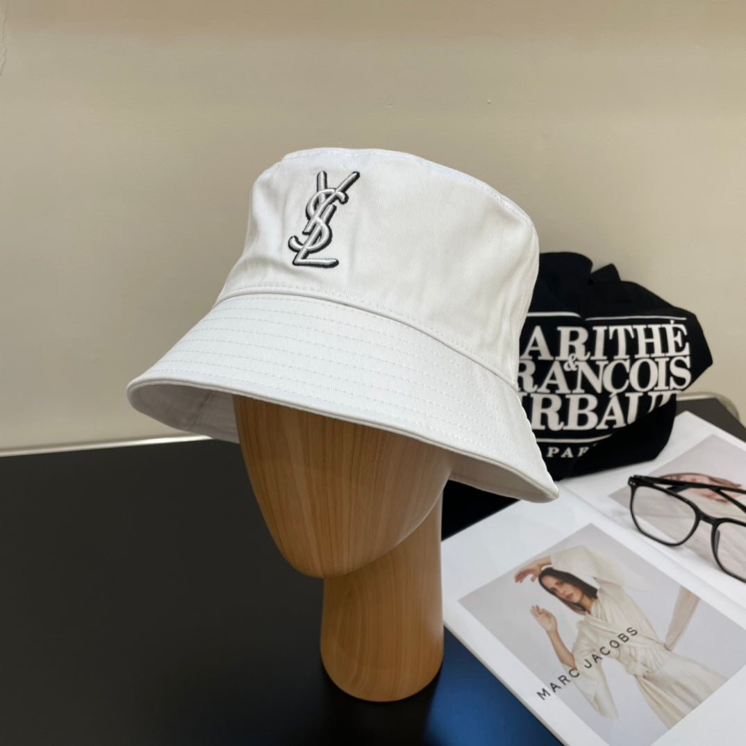 YSL* Lettering Embroidered Bucket Hat