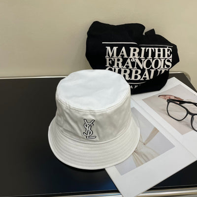 YSL* Lettering Embroidered Bucket Hat