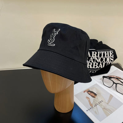 YSL* Lettering Embroidered Bucket Hat