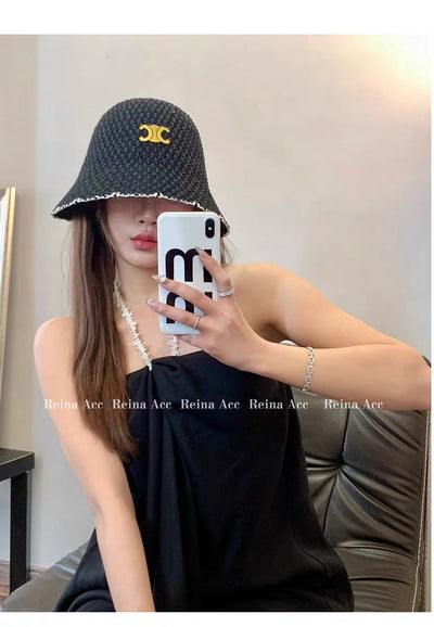 CEL* 24 new hollow color matching bucket hat