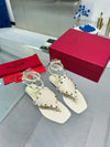 Valentino* 24 new flat sandals with rivets and hollowed-out back  1:1 VIP