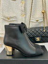 CHAN* 24SS sheepskin bow block heel ankle boots 1:1 VIP