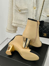 CHAN* 24SS sheepskin bow block heel ankle boots 1:1 VIP