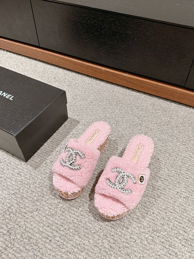 CHAN* 24SS wedge heel slippers 1:1 VIP