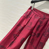 Hermes* 24SS Bordeaux Chain Print 100% Silk Straight Wide Leg Pants 1:1 VIP