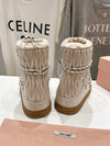 MIU* 24SS Autumn and Winter Nylon Gabardine Snow Boots 1:1 VIP