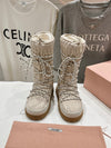 MIU* 24SS Autumn and Winter Nylon Gabardine Snow Boots 1:1 VIP