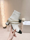 CHAN* 24SS round toe chunky heel ankle boots 1:1 VIP