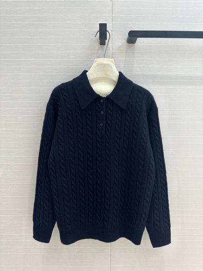 MIU* 24SS POLO collar cashmere sweater 1:1 VIP