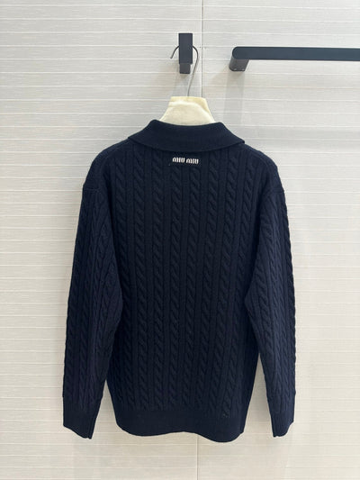 MIU* 24SS POLO collar cashmere sweater 1:1 VIP