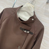 Herm* 24SS kelly metal leather buckle trench coat 1:1 VIP 11