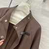 Herm* 24SS kelly metal leather buckle trench coat 1:1 VIP 11