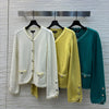 CHAN* 25SS Spring Wave Pattern Three-quarter Sleeve Knit Cardigan 1:1 VIP 11