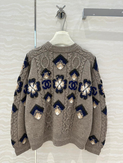 CHAN* 24SS Four-leaf Clover 100% Wool Sweater 1:1 VIP 11