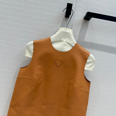 PRA* 24SS Zipper Round Neck 100% Sheepskin Sleeveless Vest 1:1 VIP 11