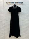 DIO* 25SS Tassel Beaded Stand Collar Velvet Long Dress / Short 1:1 VIP 12