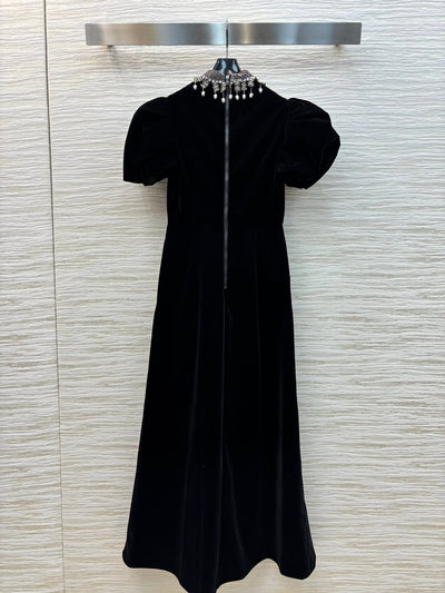 DIO* 25SS Tassel Beaded Stand Collar Velvet Long Dress / Short 1:1 VIP 12